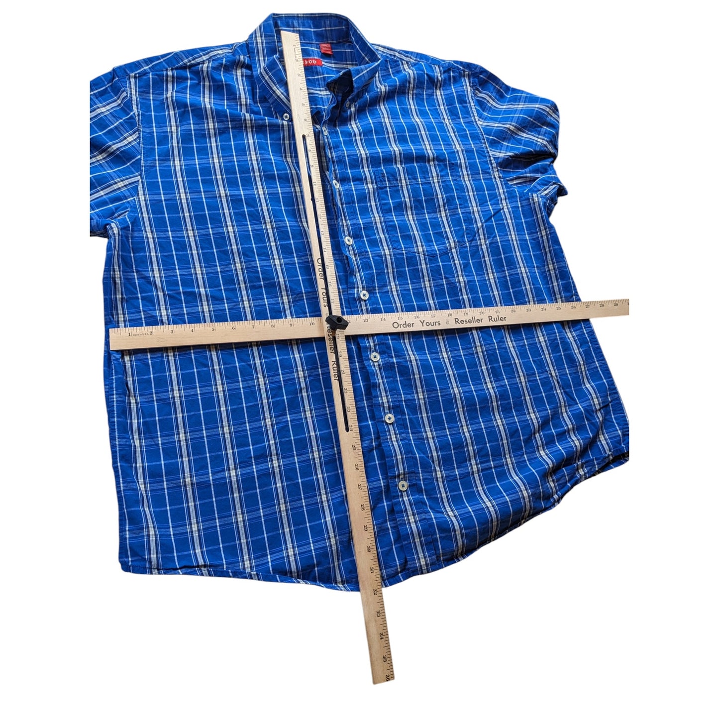 Izod Shirt Mens 2XL Plaid Button Down Long Sleeve Classic Fit Pockets Collar