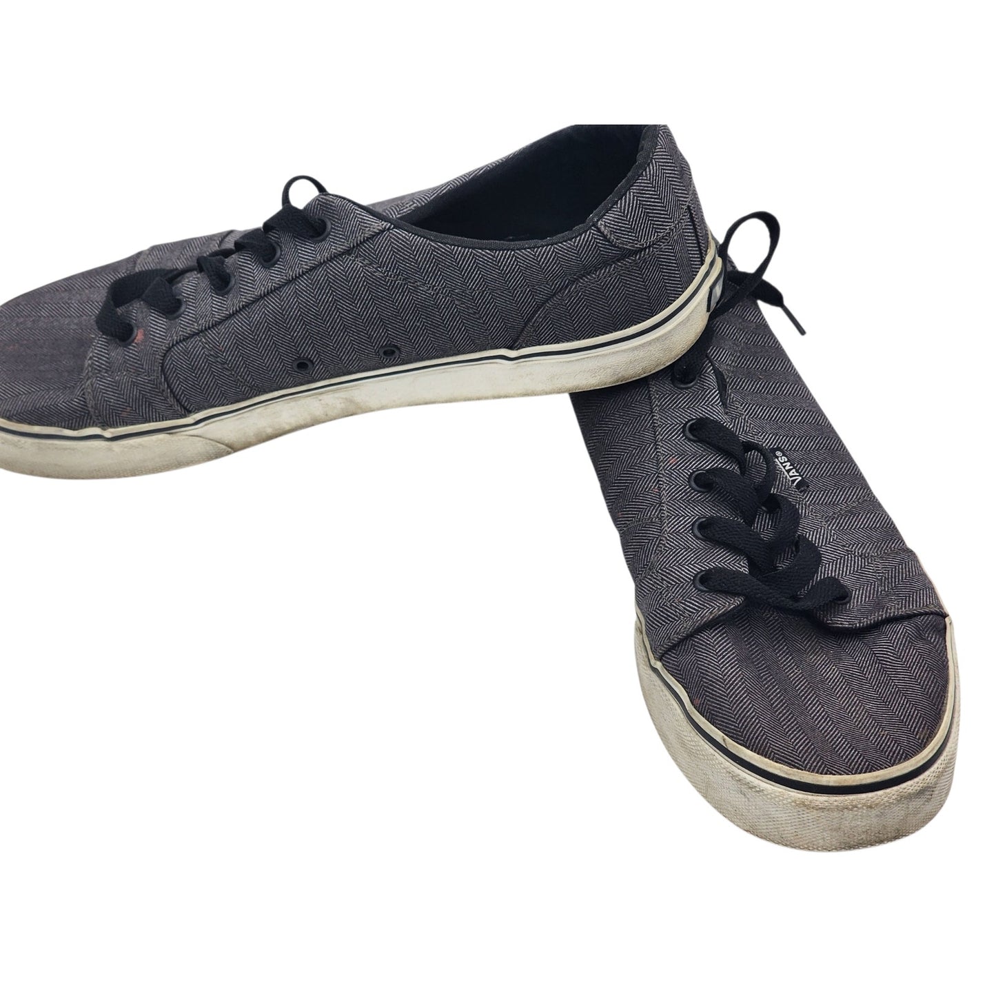Vans Sneakers Mens 12 Gray Herringbone Low Top Skate Shoes Casual VN-ONLUL9B-MEN
