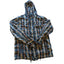 New Look Hoodie Mens Medium/Large Blue Plaid Lightweight Hooded Jacket British