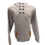 SPOP Hoodie Sweatshirt Womens XXL Pullover Buttons Gray Brown Athleisure Urban