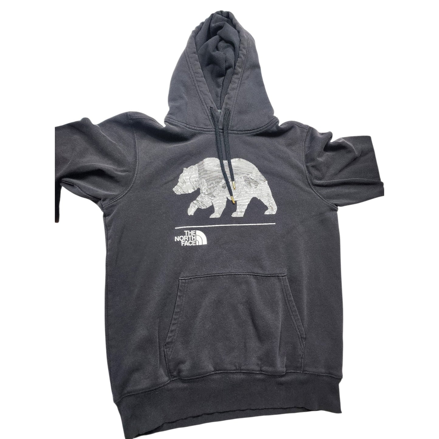 North Face Hoodie Mens Small Womens Medium Bear Graphic Pullover Sweatshirt Y2K
