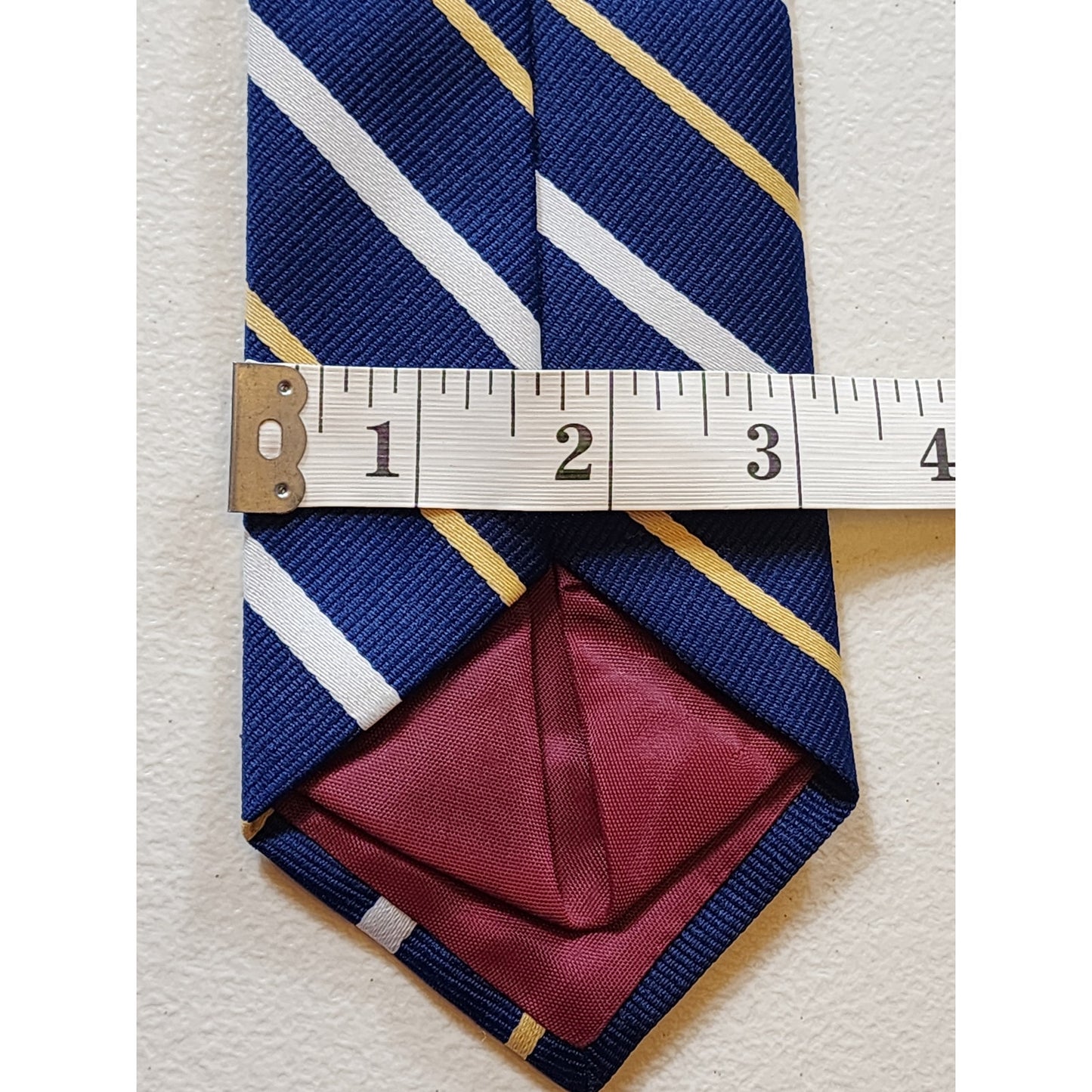 Vintage Designer Creations Mens Tie Necktie Blue Yellow White Stripes Office