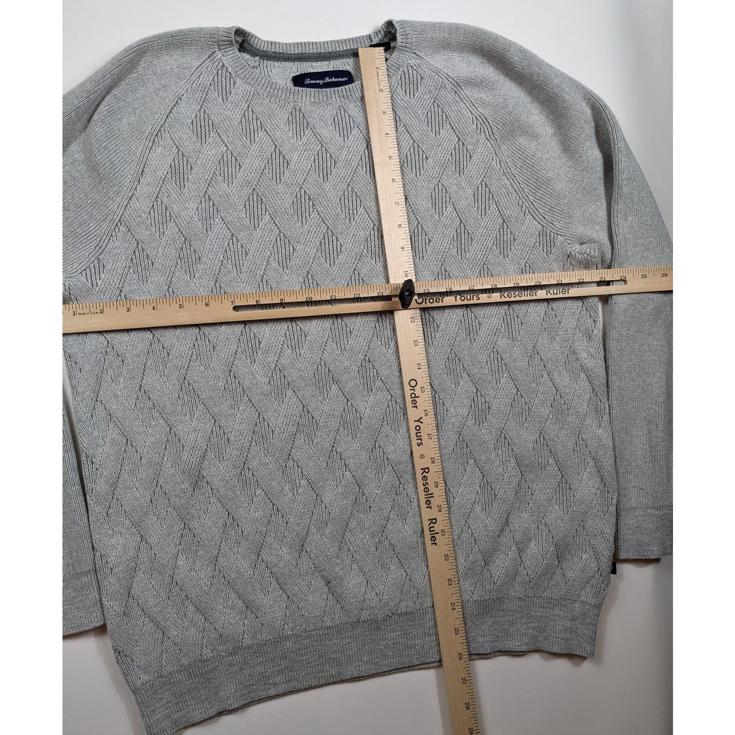 Tommy Bahama Sweater Mens Size XL Cable Knit Crewneck Sweatshirt Pullover Marlin