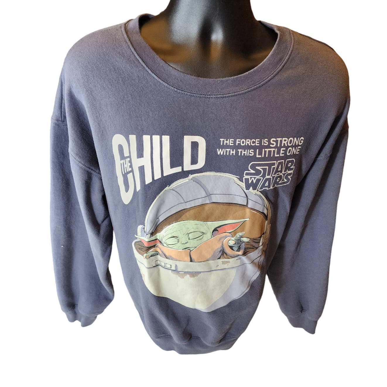 Star Wars Sweatshirt Womens XXL Baby Yoda Child Force Strong Mandalorian Sci Fi