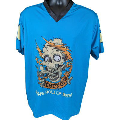 Sports Jersey Vintage Mens Roller Derby Medium Short Sleeve Graphic Zombie Skull