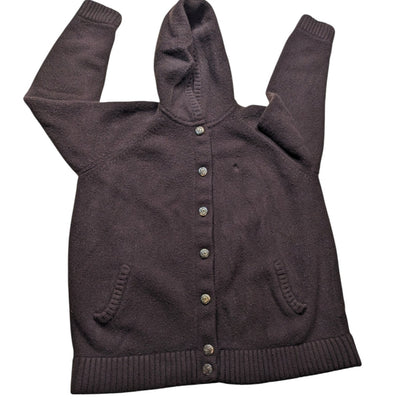 Lauren Ralph Lauren Hooded Cardigan Womens 2X Wool Cashmere Angora Sweater Horse