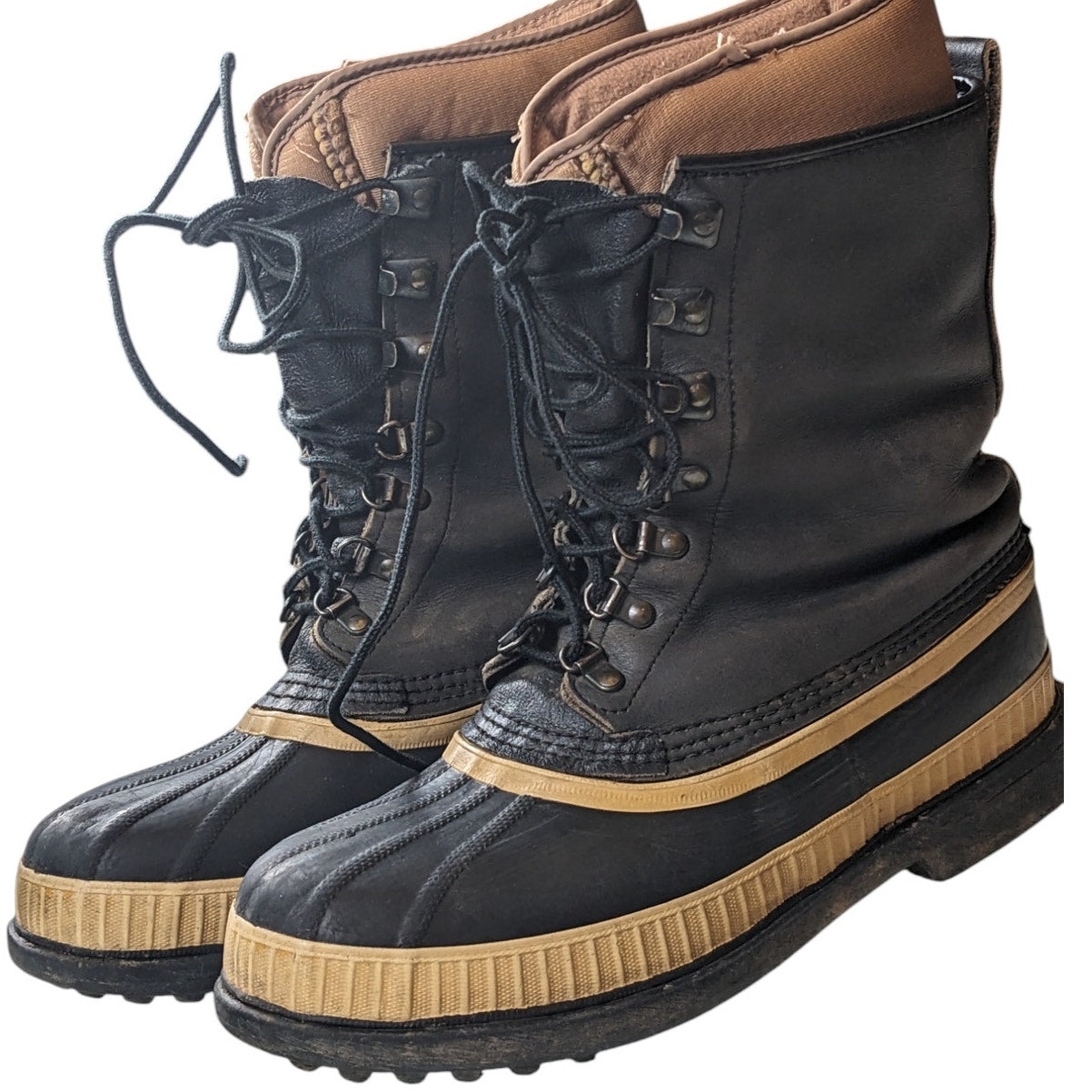 Sorel Kaufman Winter Boots Mens 8 Womens 10 Insulated Rubber Snow Lace Canada