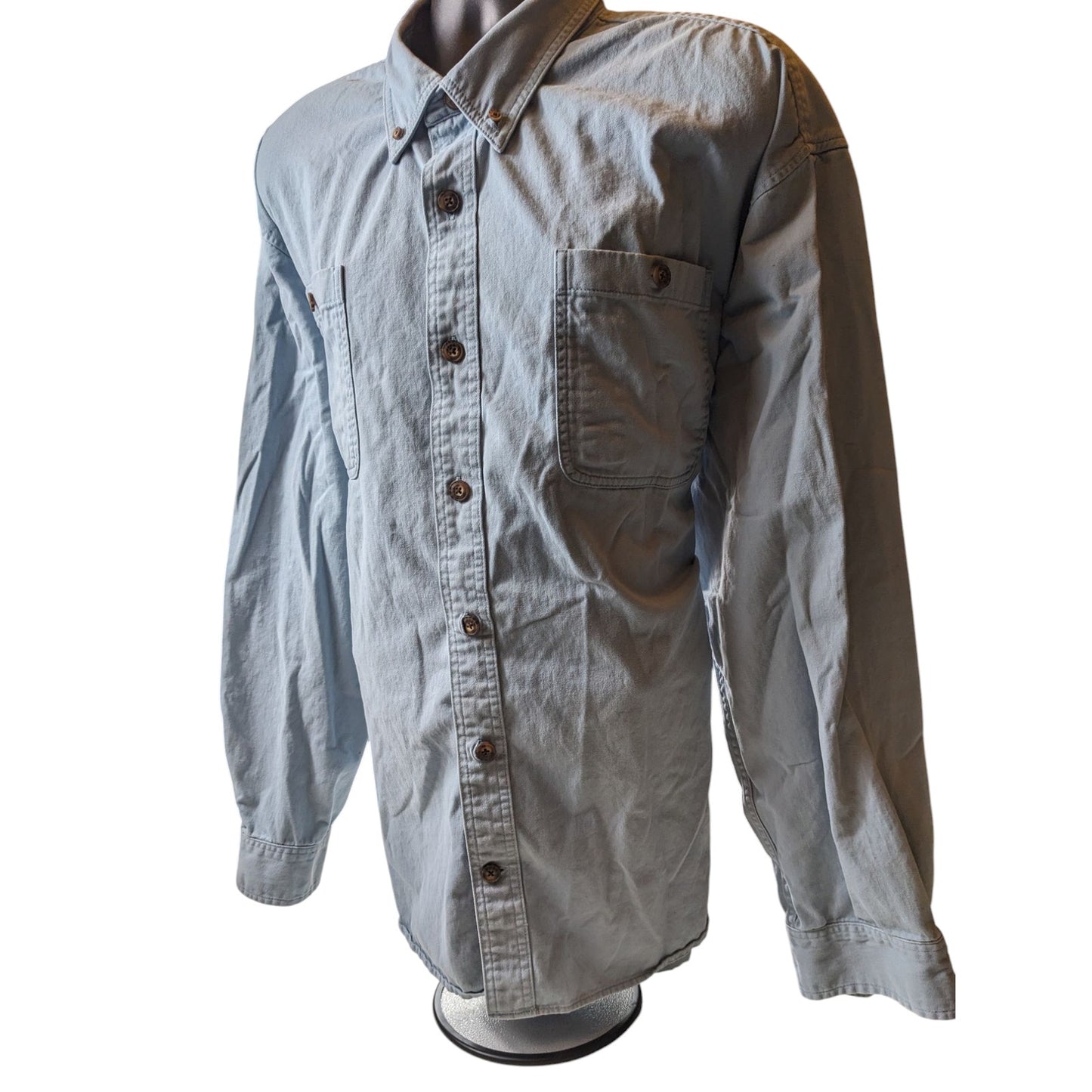Duluth Trading Shirt Men 3XL Button Up Long Sleeve Workwear Chest Pockets Rugged