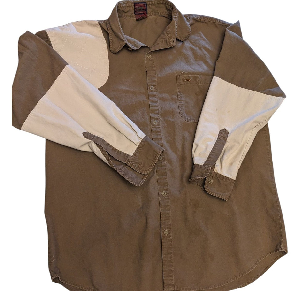 Vintage Duxbak Shirt Mens XL Hunting Long Sleeve Shooting Patch Work Outdoorsman