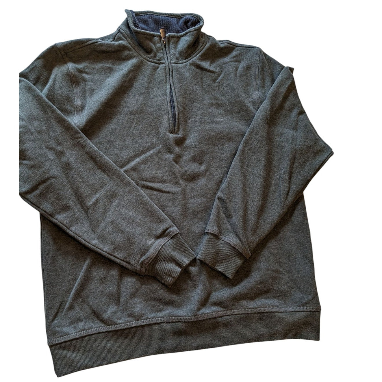 Arrow Sweatshirt Mens Large Green Quarter Zip Pullover Casual Warm Fleece