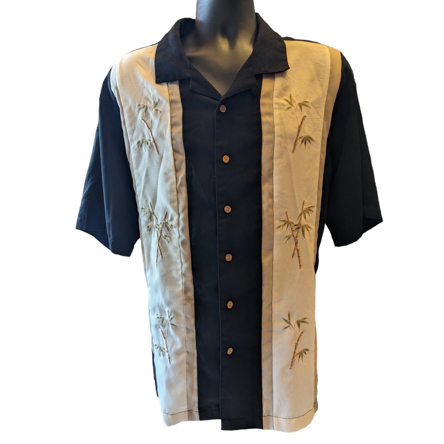 Batik Bay Hawaiian Shirt Mens XL Short Sleeve Tropical Vacation Palm Tree Resort