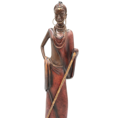 Stacy Bayne African Sculpture Village Life Jaha One Dignity Bronze Patina 21"