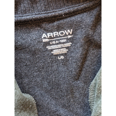 Arrow Sweatshirt Mens Large Green Quarter Zip Pullover Casual Warm Fleece