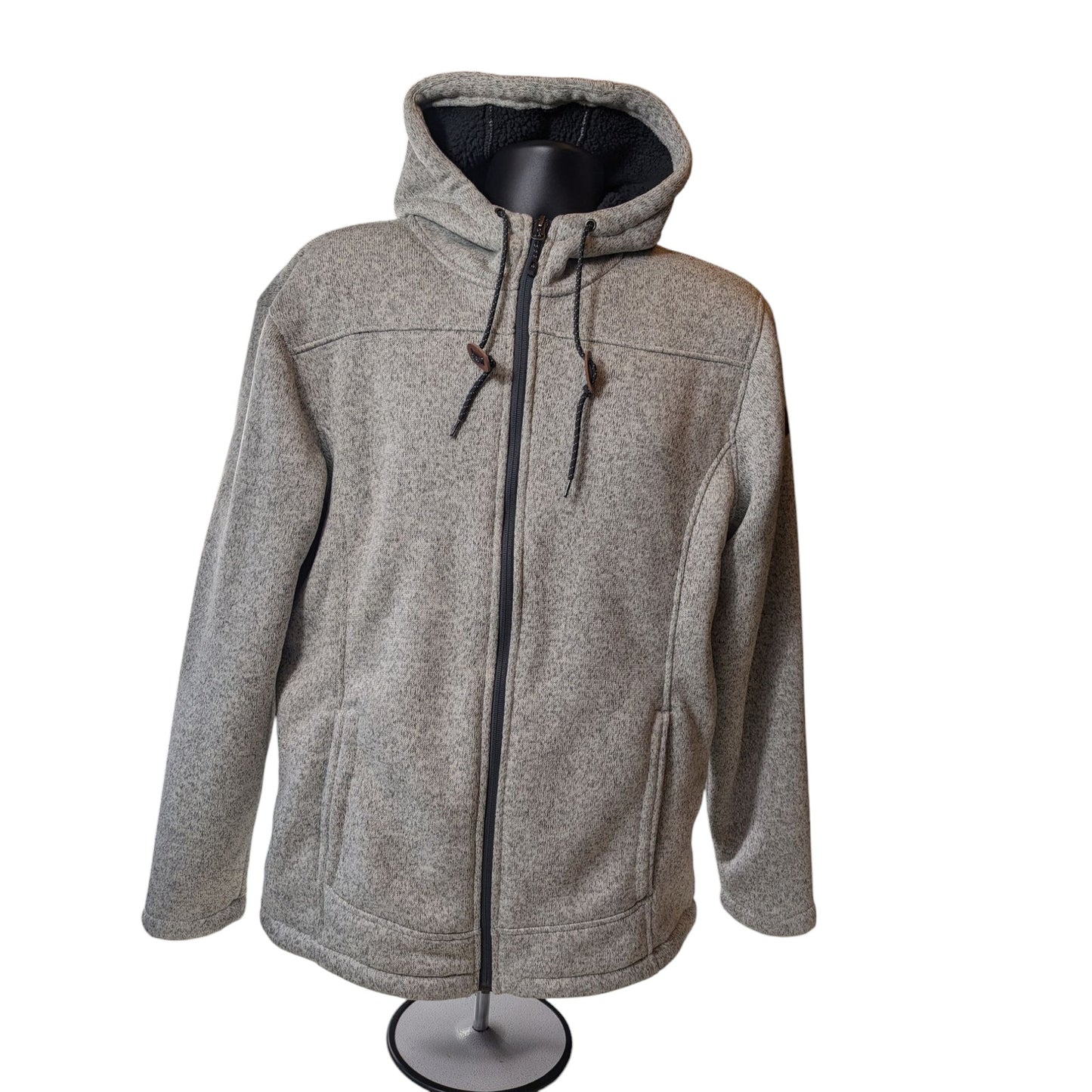 Rugged Elements Sherpa Lined Hoodie Jacket Men Medium Full Zip Outdoor Fleece