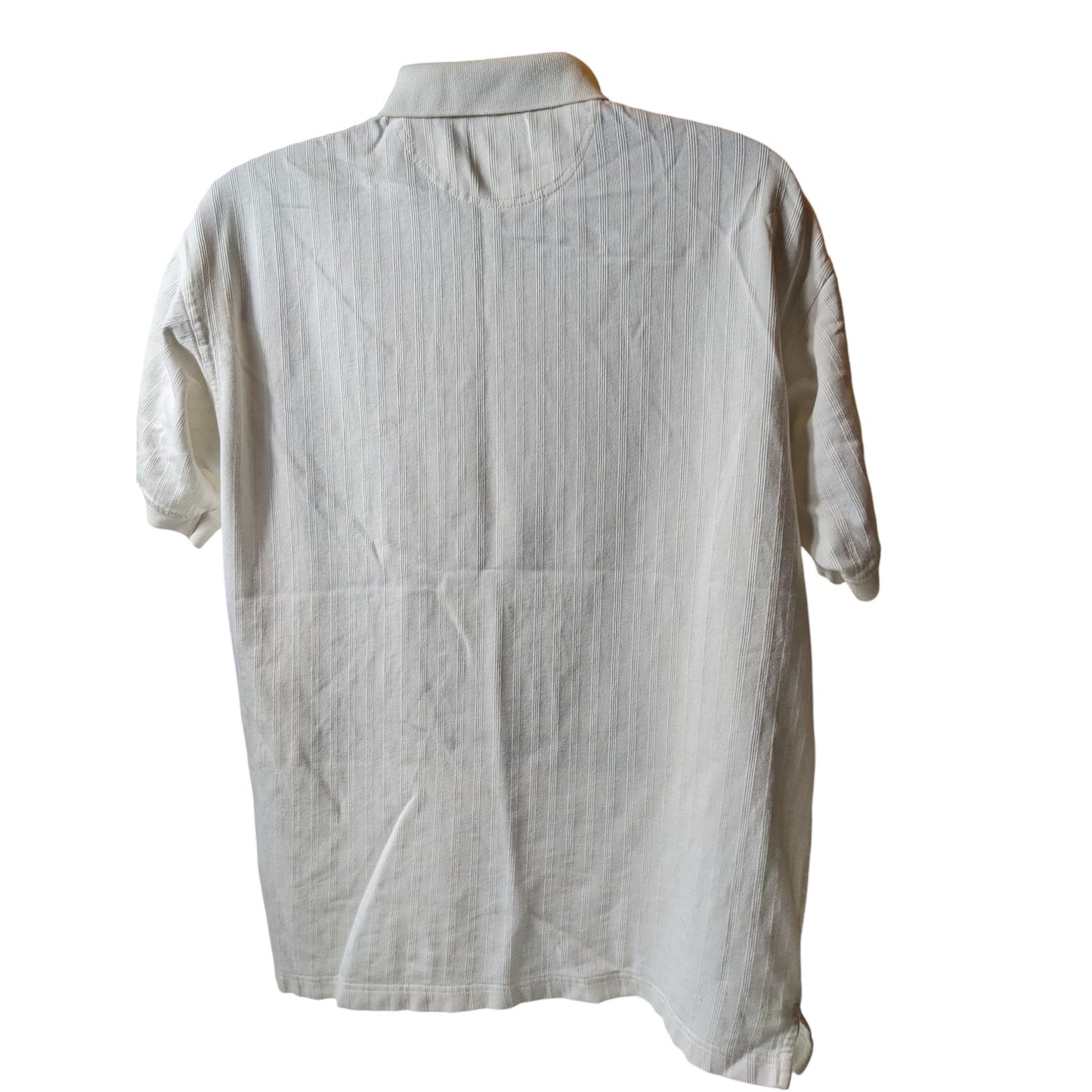 Vintage Cotton Traders Polo Shirt Mens Large White Embroidered Golfer 90s Retro