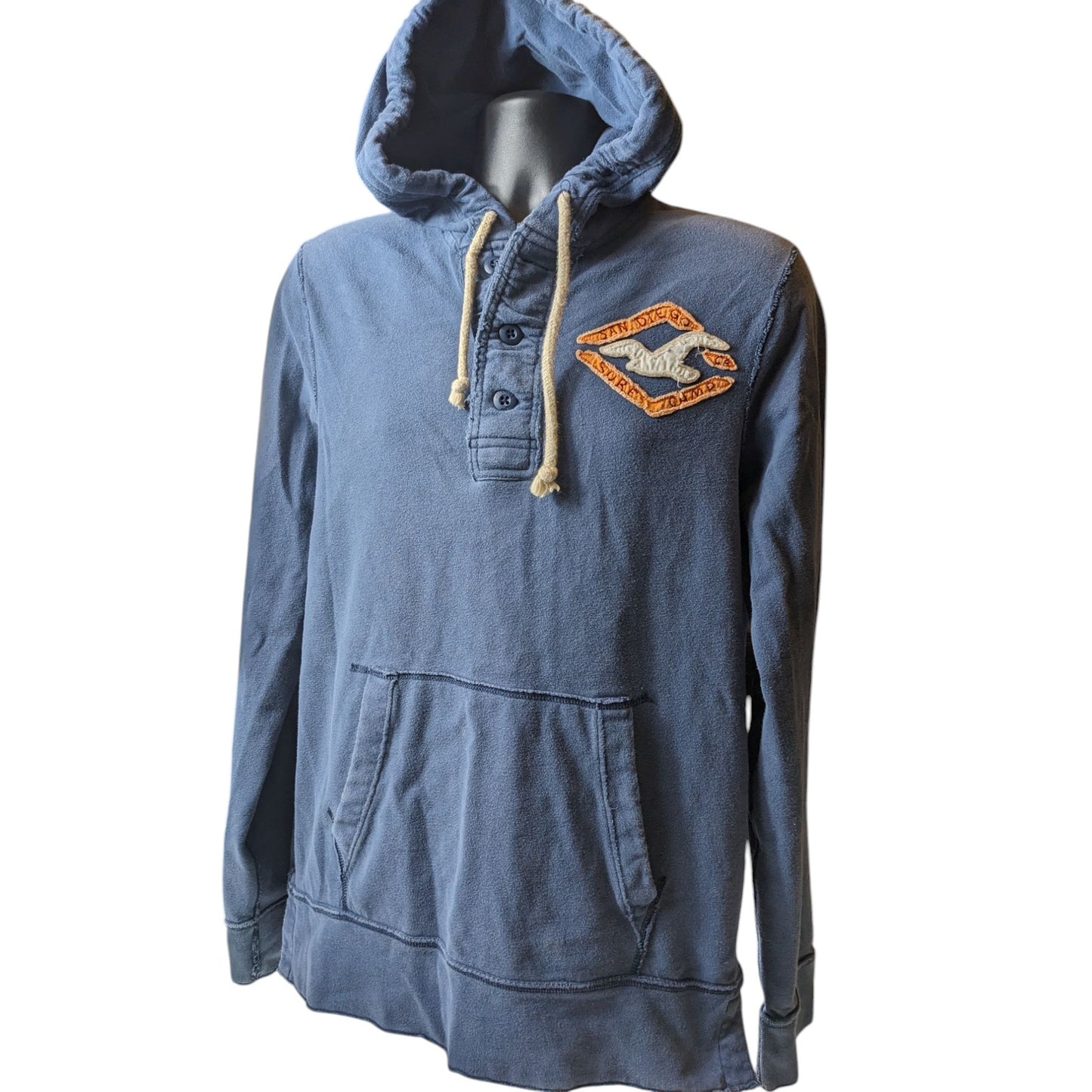 Hollister Henley Sweatshirt Mens Large Womens XL Hooded Pullover Surf San Diego