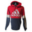 Adidas Hoodie Men Medium/Large RedNavy Colorblock Pullover Sweatshirt Streetwear