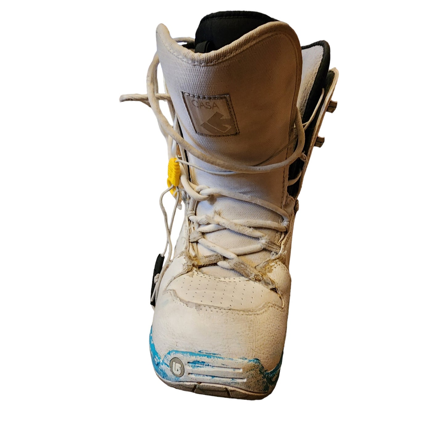 Burton Snowboard Boots Casa Womens 9 White Teal Freestyle All Mountain Lace Up