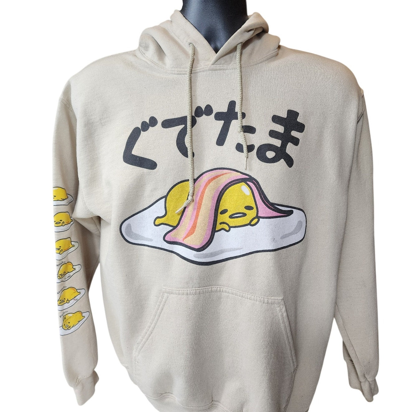 Sanrio Gudetama Hoodie Men Small Women Medium Sweatshirt Anime Kawaii Lazy Egg