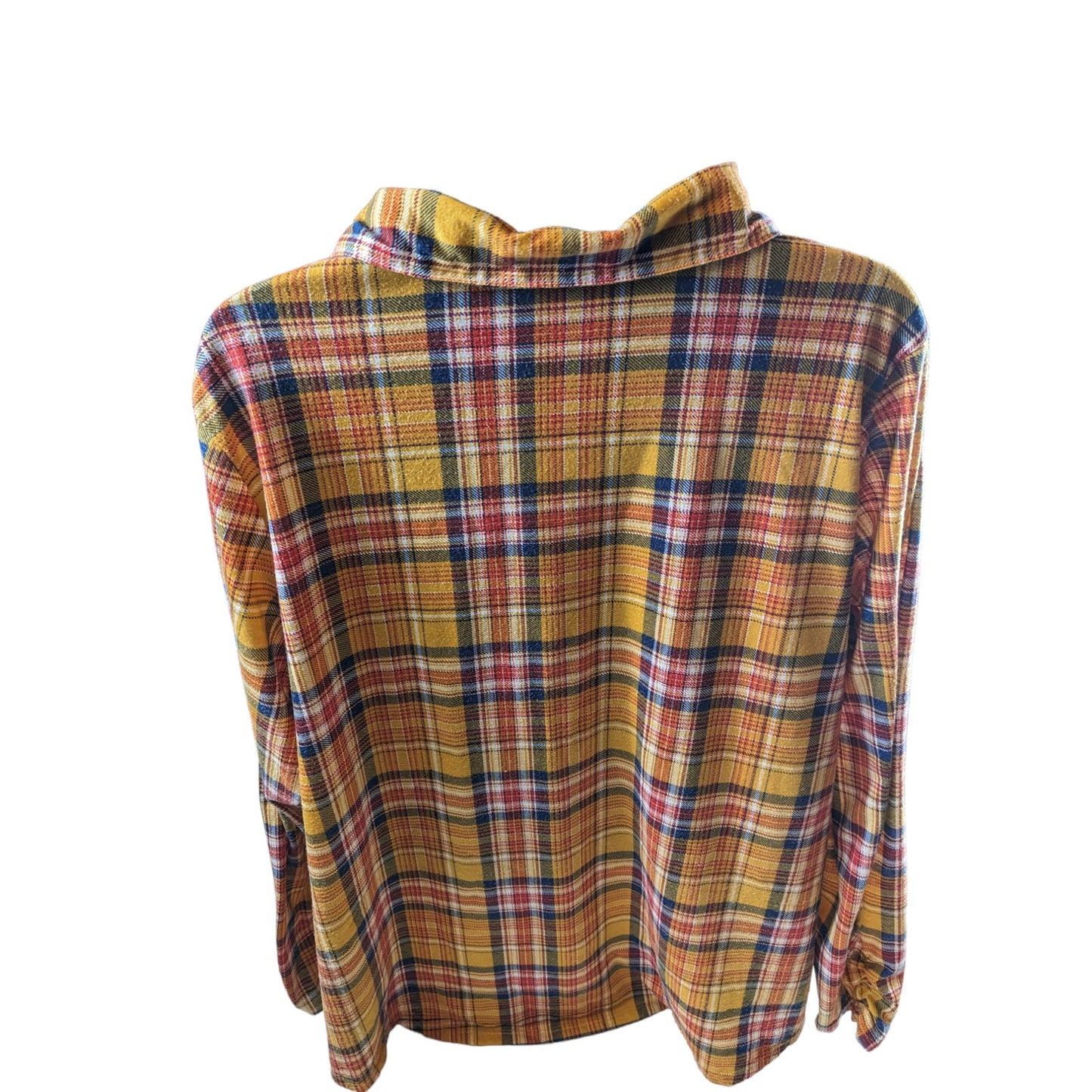 Bobbie Brooks Flannel Shirt Womens Plus 2X Long Sleeve Button Up Light Top Boho