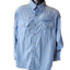 Orvis Buzz Off Insect Shield Shirt Large Blue Button Down Outdoor Hiking Fishing