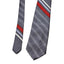 Damon Striped Men Tie Gray Red Blue Business Formal Necktie Elegant Professional