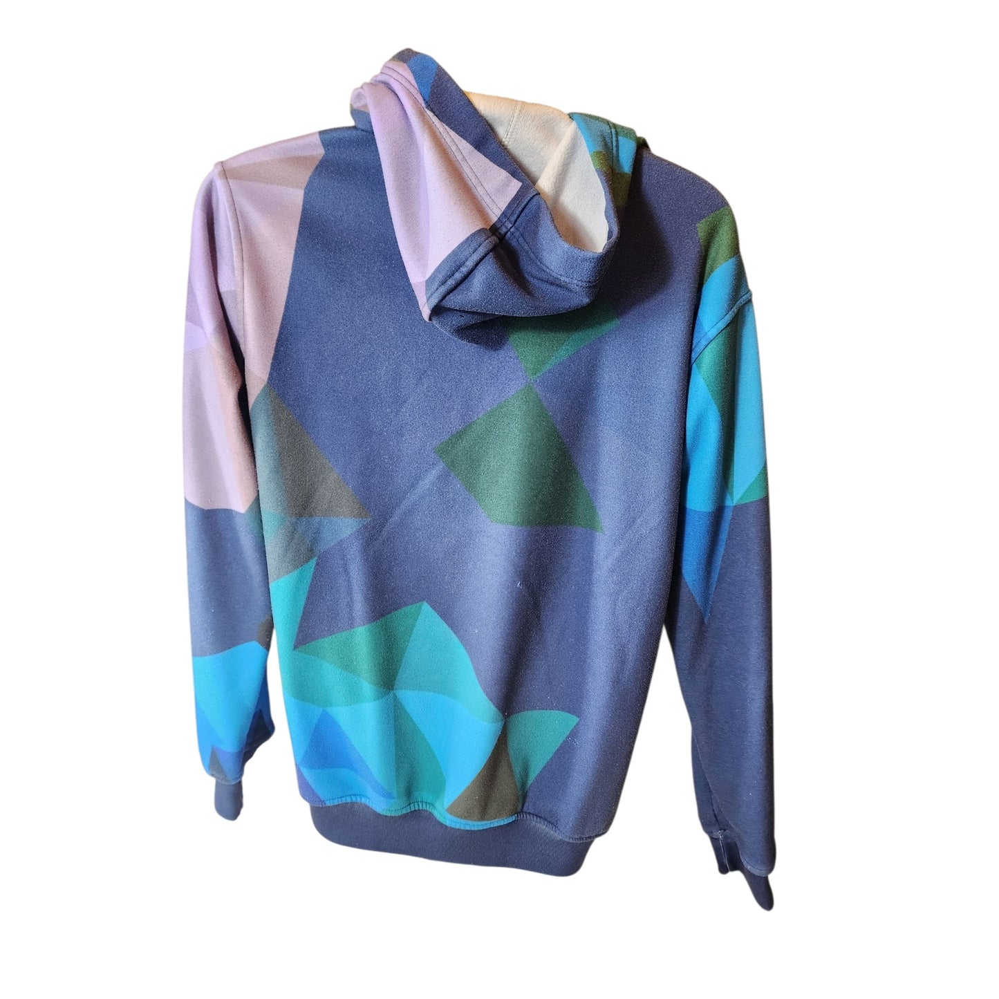 Fresh Hoods Hoodie Mens Medium Blue Purple Geometric Kangaroo Pocket Streetwear