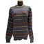 IZOD Sweater Womens XL Black Striped Crewneck Pullover Casual Knit Long Sleeve