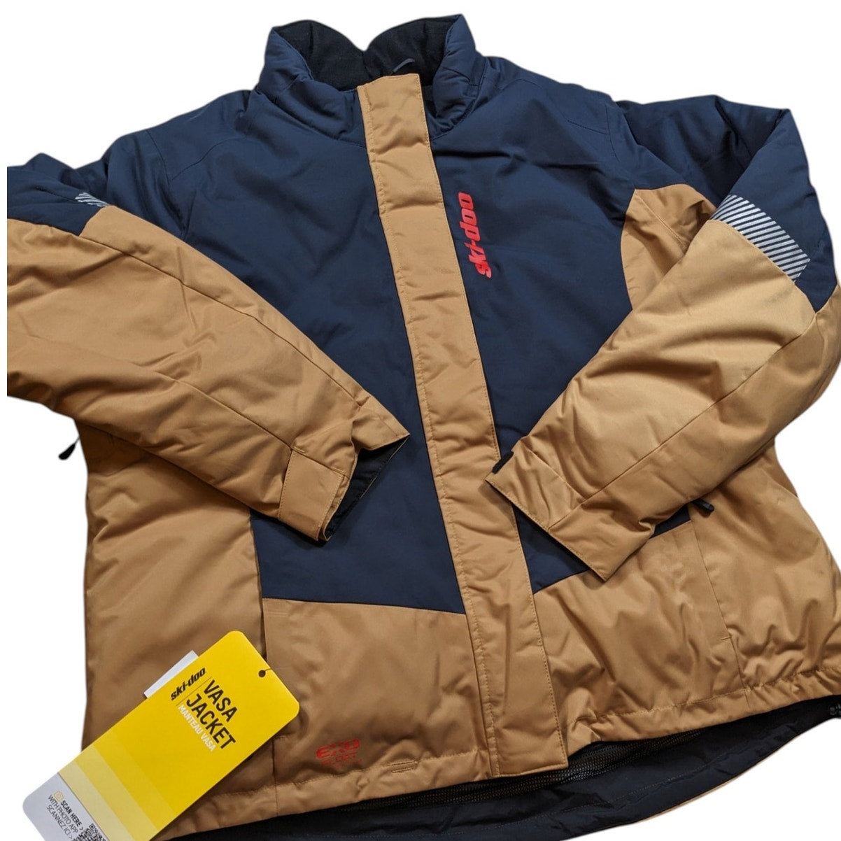 Ski-Doo Vasa Jacket Women XL EXO Float Snowmobile Winter Coat Tan Navy Insulated