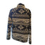 Eddie Bauer Sweater Womens XL Fleece Pullover Aztec Tribal Black White Cozy Warm
