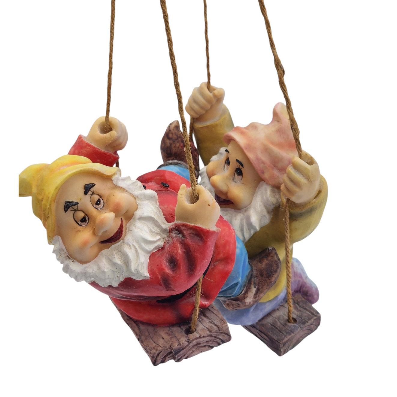 Disney Snow White Seven Dwarfs Swinging Figures Pair Whimsical Happy Bashful