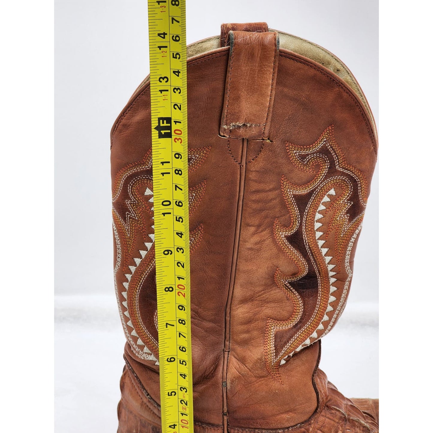 Holster Cowboy Boots Mens Size 9 Mexico Western Pointed Toe Distressed Exotic