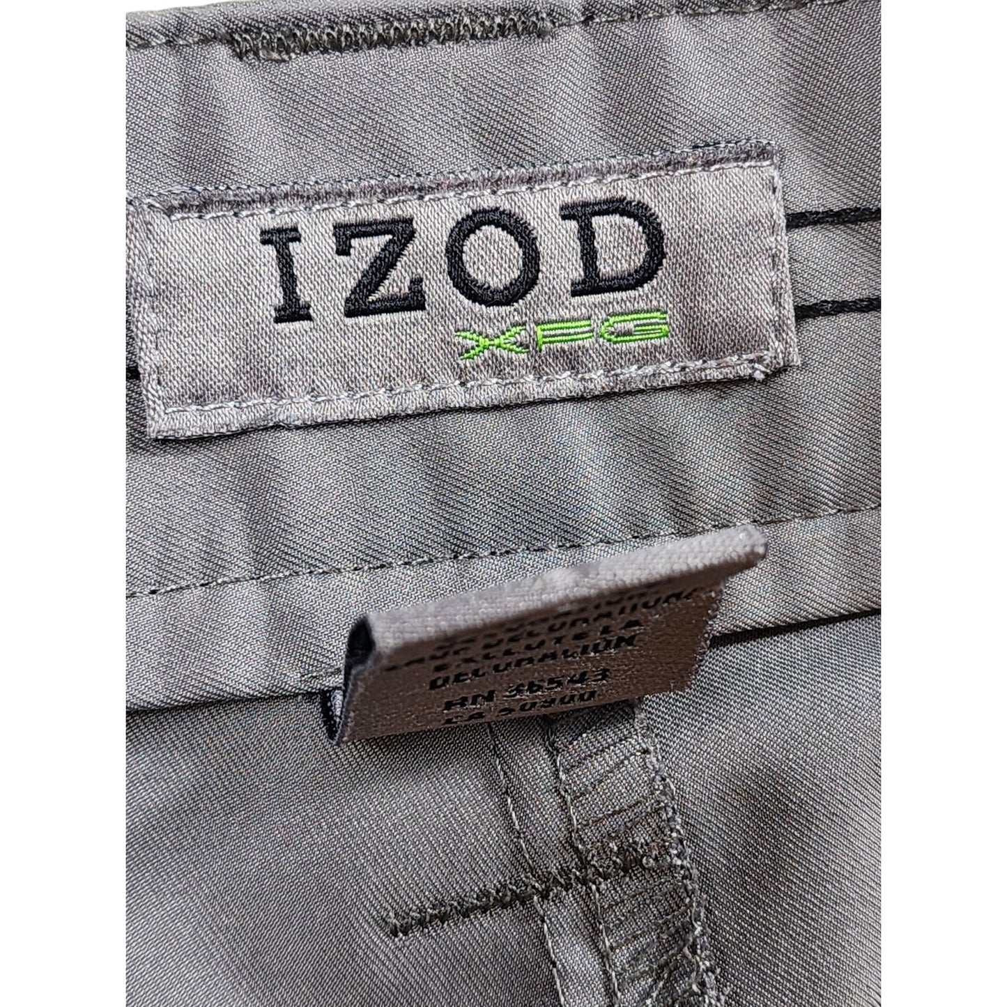 IZOD Golf Shorts Mens Size 36 Gray XFG Chino Flat Pockets Belt Loops Summer