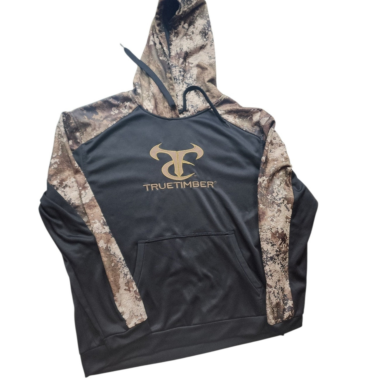 TrueTimber Hoodie Men Large Camo Pullover Strata Fleece Lined Hunting Sweatshirt