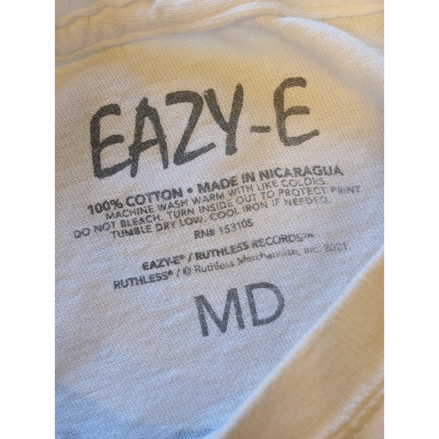 Eazy-E T Shirt Mens Medium Rap Tee Ruthless Records NWA Streetwear Hip Hop 90s