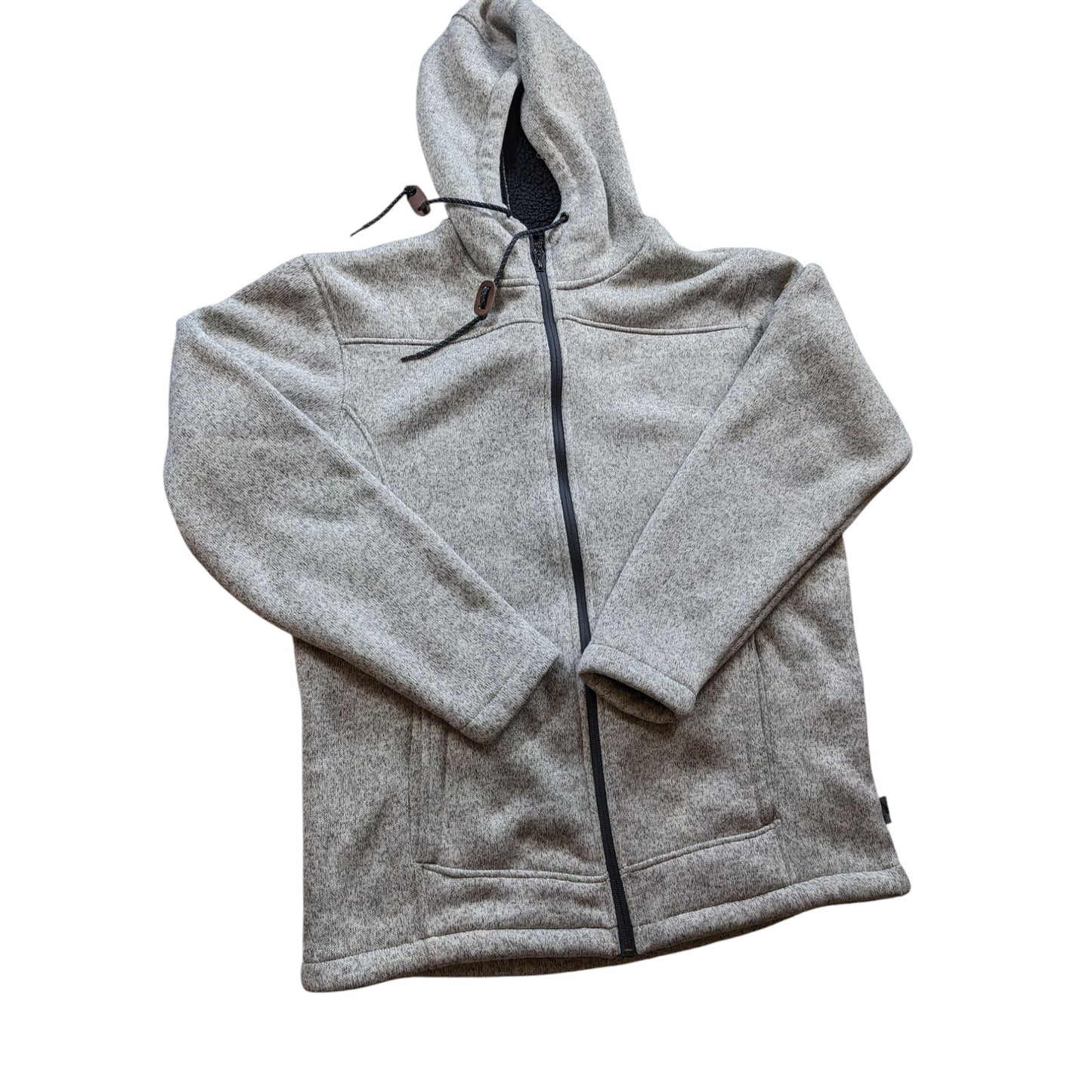 Rugged Elements Sherpa Lined Hoodie Jacket Men Medium Full Zip Outdoor Fleece