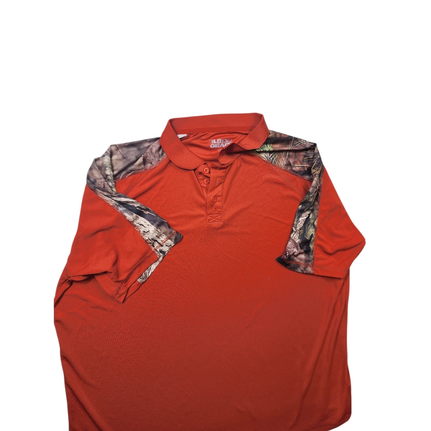 Guide Gear Polo Shirt Men 3XL Camo Shoulder Rust Orange Performance Hunting Golf