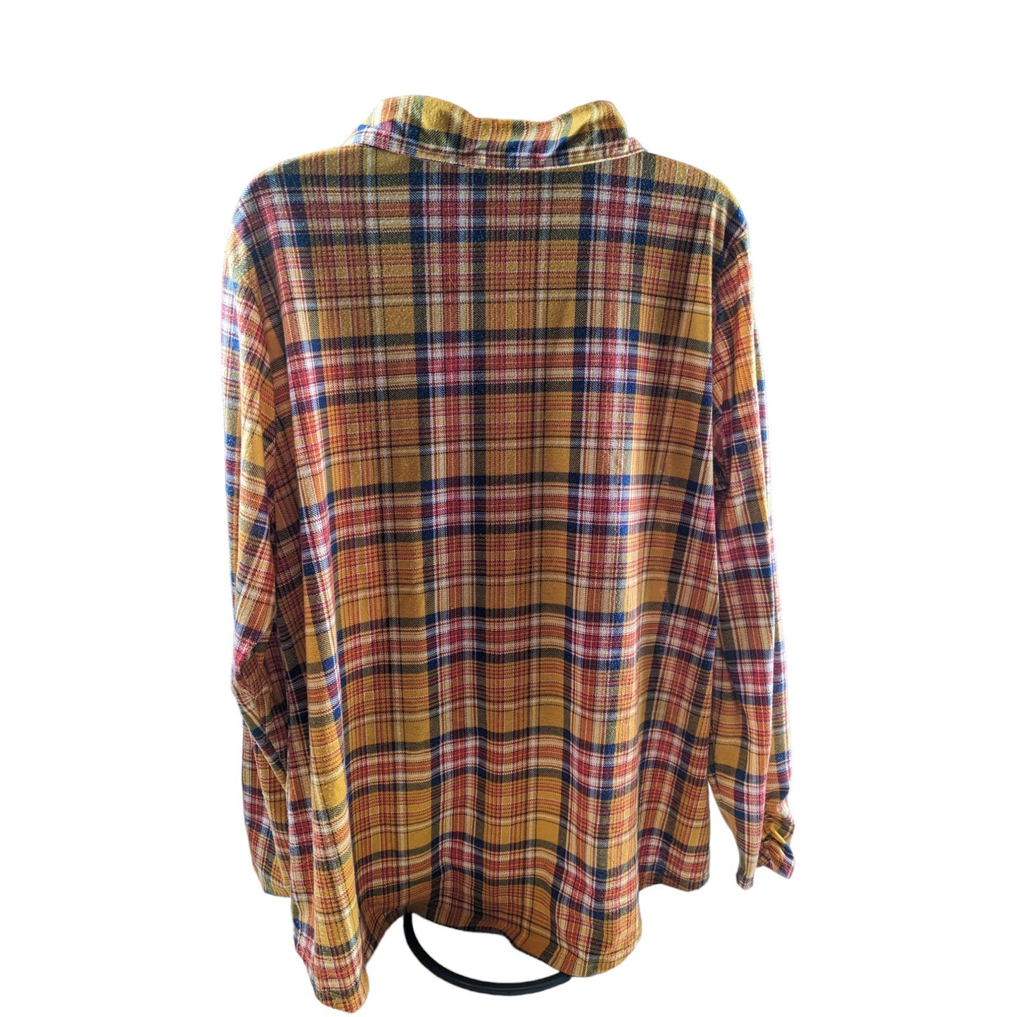 Bobbie Brooks Flannel Shirt Womens Plus 2X Long Sleeve Button Up Light Top Boho