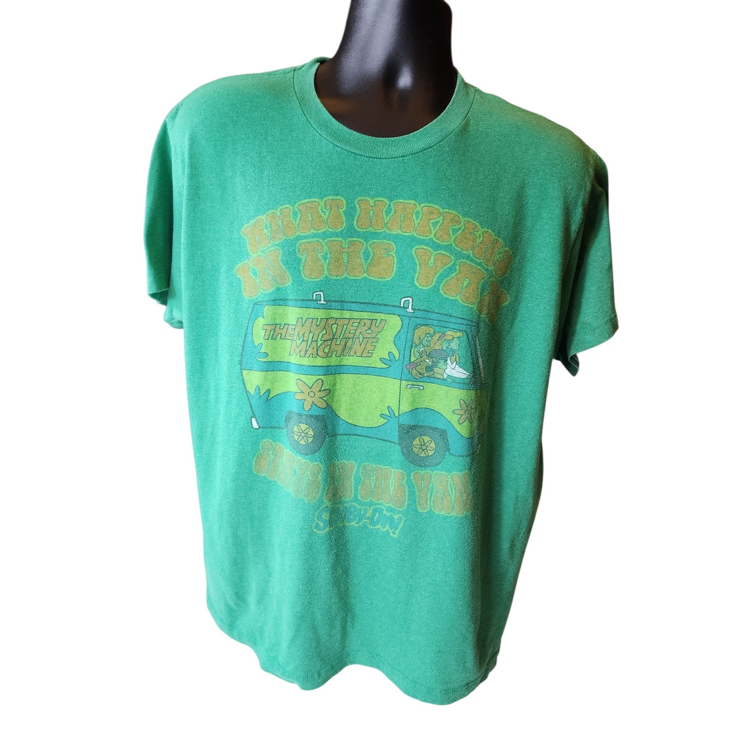 Scooby Doo Mystery Machine T Shirt Large Womens XL Graphic What Happens Van Y2K