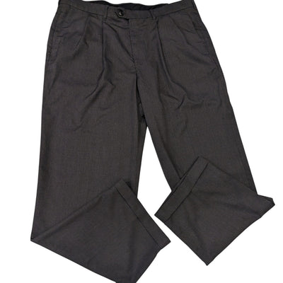 Haggar Pants Mens 38x32 Gray Dress Slacks Pleated Front Cuffed Hem Classic Fit