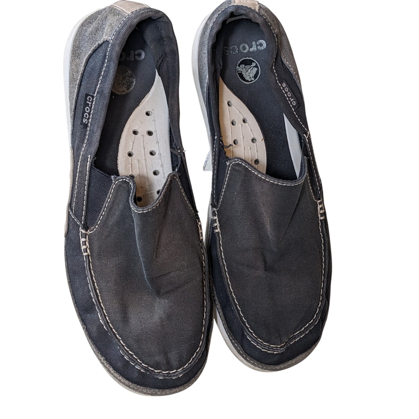 Crocs Shoes Mens 10 Canvas Slip On Loafers Comfort Lightweight Travel Boating