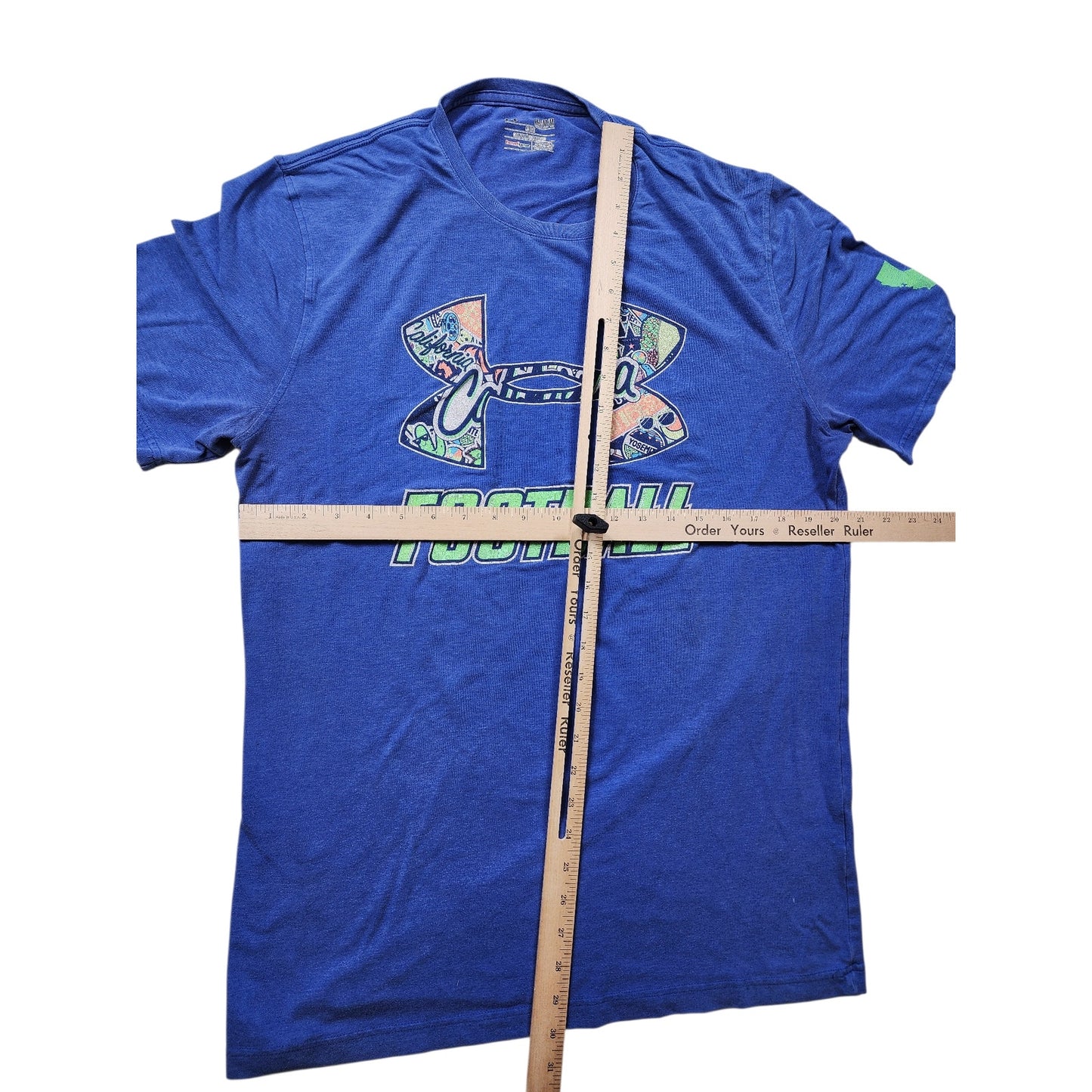 Under Armour Football T Shirt Medium Loose HeatGear Tee California Map Graphic