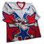 Projoy Hockey Jersey #8 Adult Large White Red Blue Stars Graphic Canada Vintage