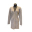 Andrea Behar Womens Large Beige Ribbed Knit Long Cardigan Sweater V Neck Cozy