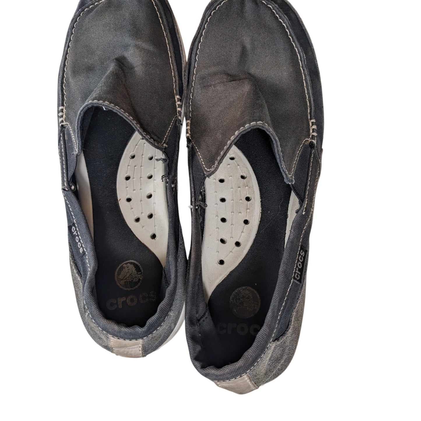 Crocs Shoes Mens 10 Canvas Slip On Loafers Comfort Lightweight Travel Boating