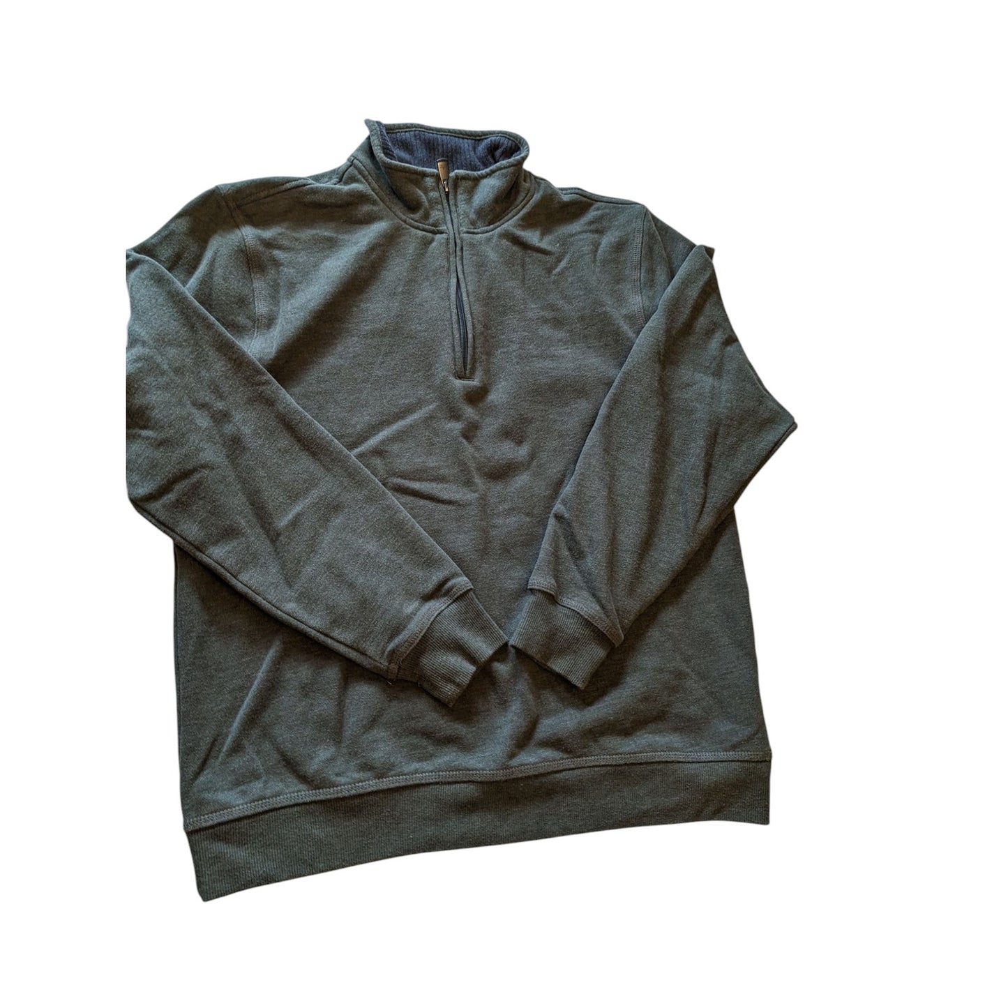 Arrow Sweatshirt Mens Large Green Quarter Zip Pullover Casual Warm Fleece