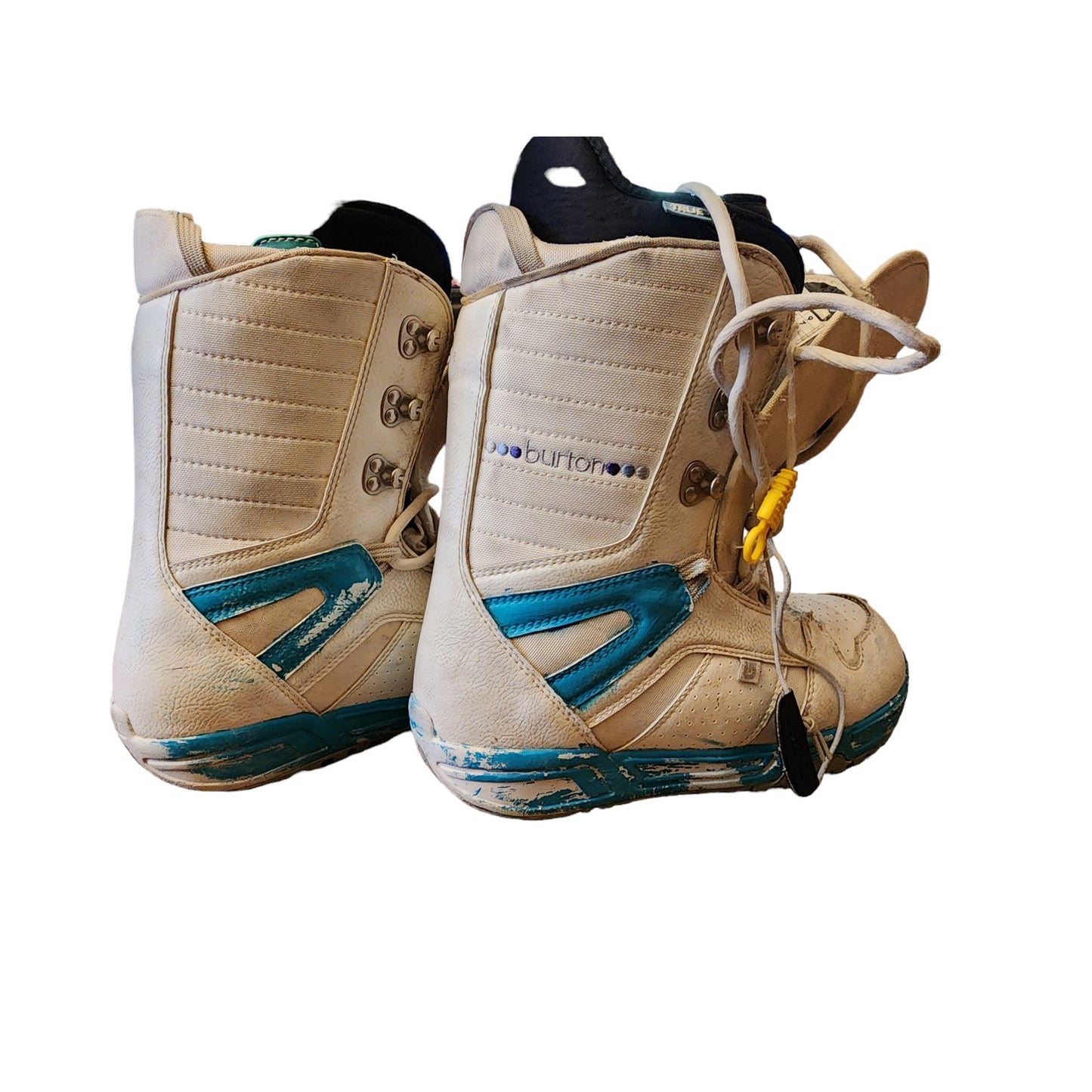 Burton Snowboard Boots Casa Womens 9 White Teal Freestyle All Mountain Lace Up