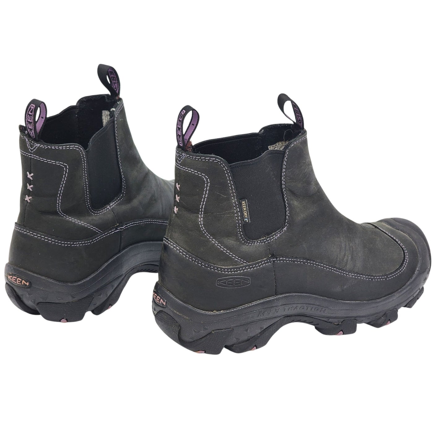 KEEN Boots Women 9 Dry Warm M+A Traction Leather Pull On 200g Chelsea Ankle 5299