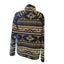 Eddie Bauer Sweater Womens XL Fleece Pullover Aztec Tribal Black White Cozy Warm