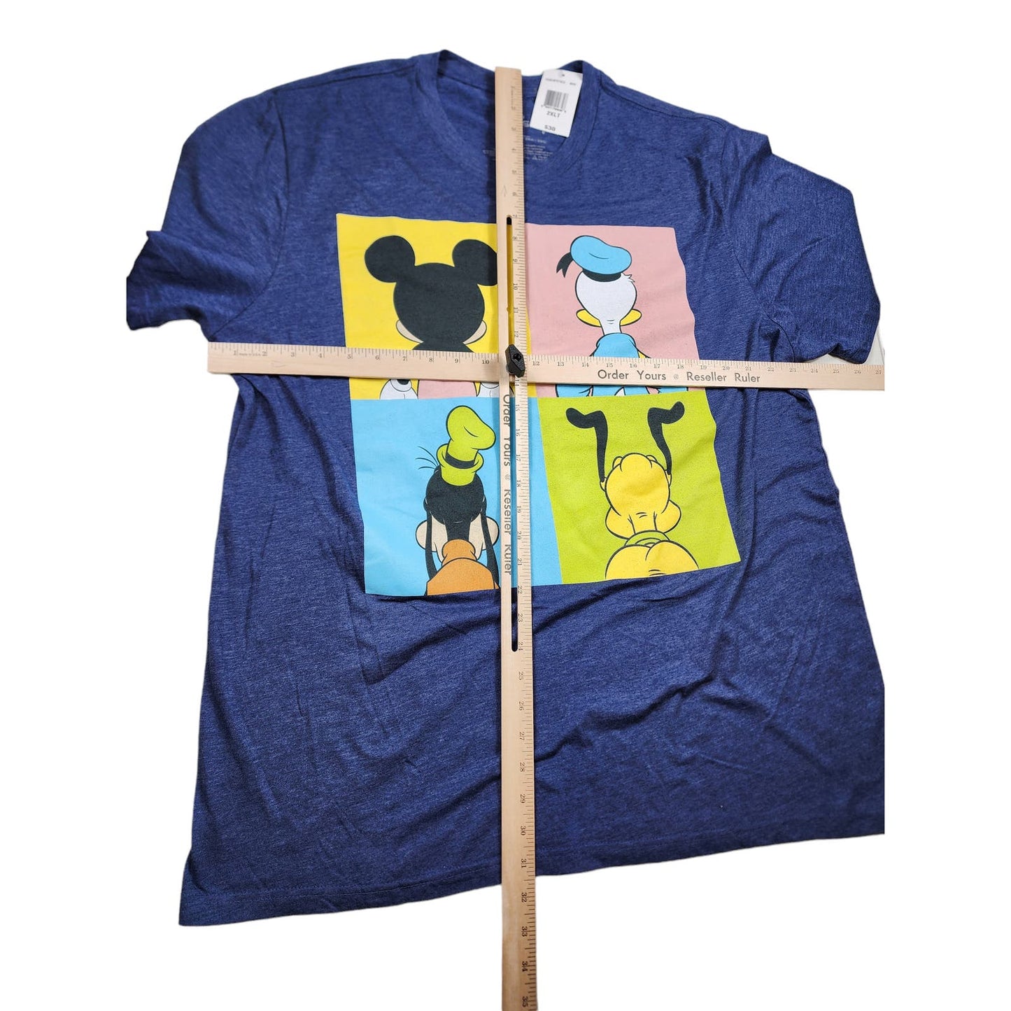 Disney T Shirt Mens 2XLT Mickey Donald Goofy Pluto Graphic Tee Retro Animated